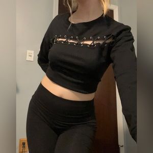 Criss Cross Cut Out Sweater